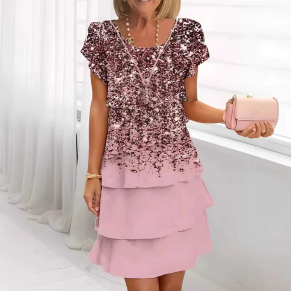 Grace in Bloom: Geometric Floral Summer Midi Dress